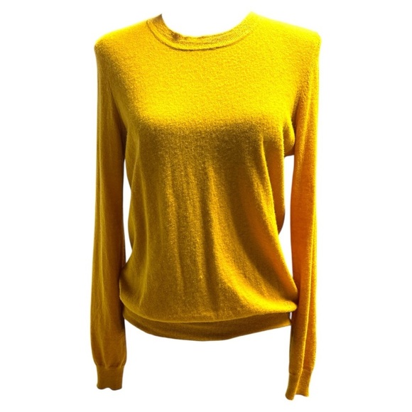 Tory Burch Mustard Yellow Cashmere Sweater Size Medium - Picture 1 of 11